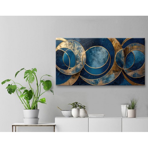 Mavi Harelerin Armonisi Kanvas Tablo