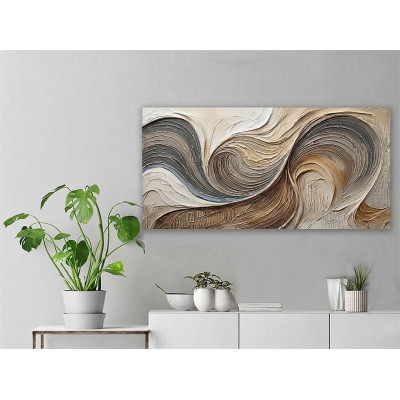 Toprak Tonlu Soyut Kanvas Tablo