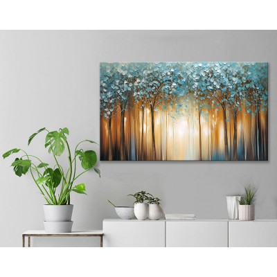 Mavi Orman Yatay Kanvas Tablo