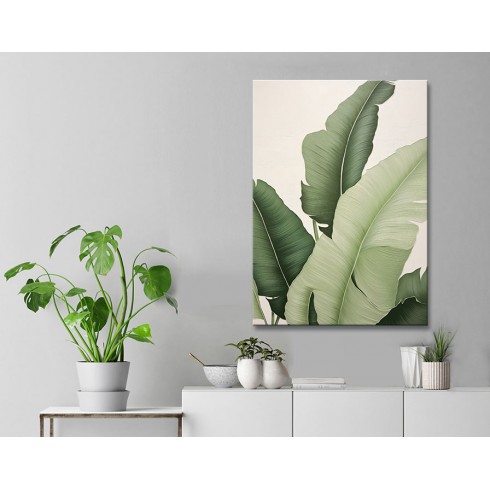 Yeşil Yapraklar Kanvas Tablo