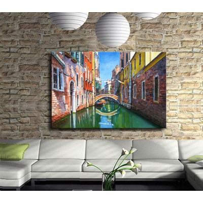 Kanallarda Yaşam Kanvas Tablo