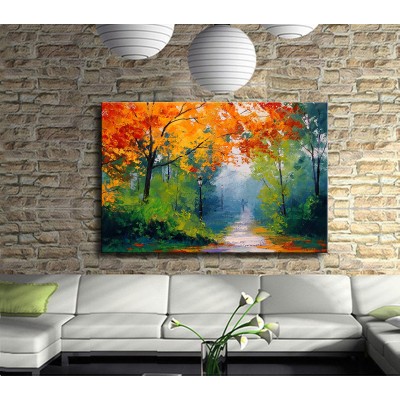 Parkta Sabah Yürüyüşü Kanvas Tablo