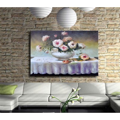 Dantel Masa Örtüsü Kanvas Tablo