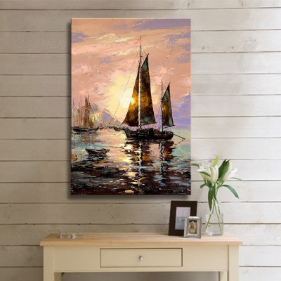 Akşam Dolan Yelkenler Kanvas Tablo 
