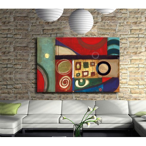 Renkli Geometrik Şekiller Kanvas Tablo