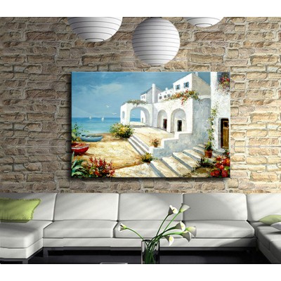 Şirin Sahil Kasabaları Kanvas Tablo