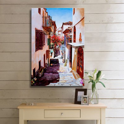 Alaçatı Sokakları Kanvas Tablo 