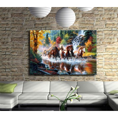 Özgür Atlar Kanvas Tablo