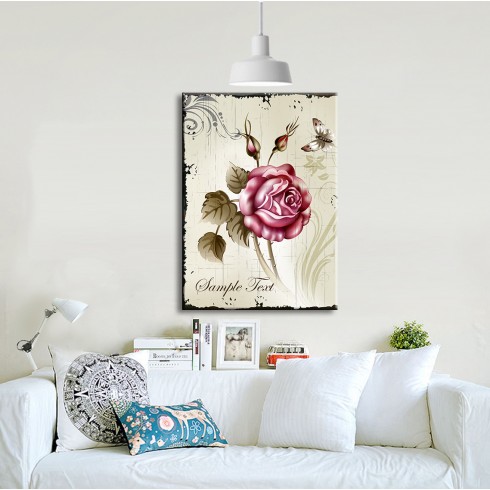 Gül Dalı Dikey Kanvas Tablo