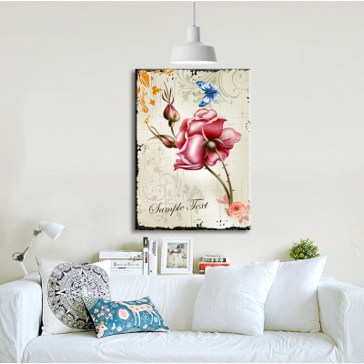 Güzel Gül Goncası Dikey Kanvas Tablo