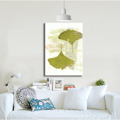 Minimal Evler için Fil Kulağı Yaprağı Dikey Kanvas Tablo