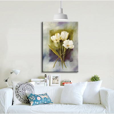 Evde ki Baharım Dikey Kanvas Tablo