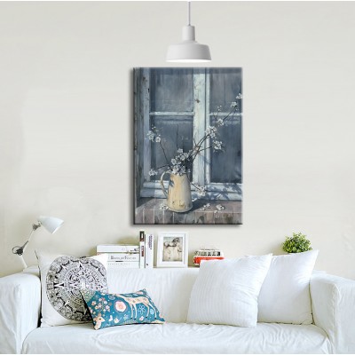 Açan Gece Çiçekleri Dikey Kanvas Tablo