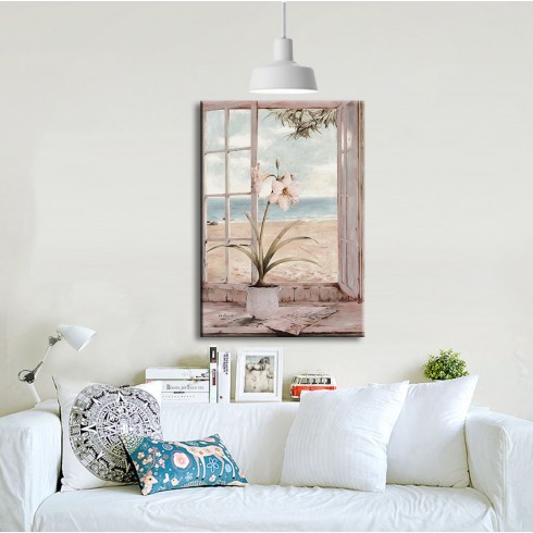 Açık Çiçek Zamanı Lilyum Dikey Kanvas Tablo 