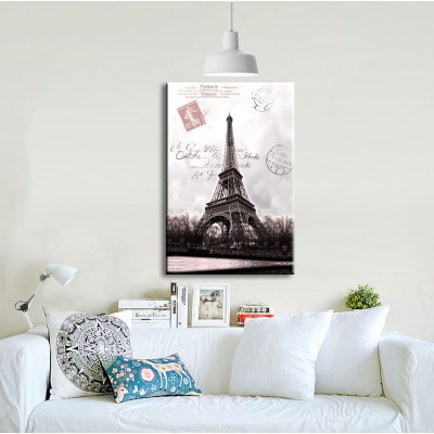 Paris Paris Dikey Kanvas Tablo