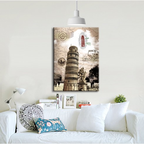 Pisa Kulesi Dikey Kanvas Tablosu Pisa Kulesi Dikey Kanvas Tablosu
