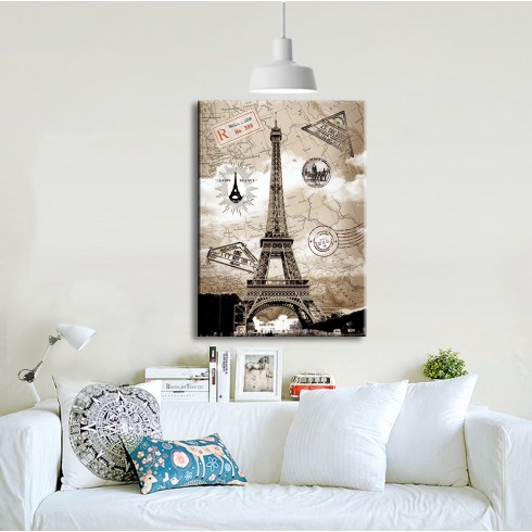 Paris Eyfel Kulesi Dikey Kanvas Tablo