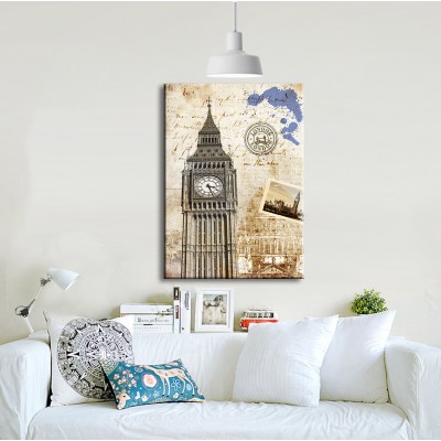 Saat Kulesi İngiltere Dikey Kanvas Tablo