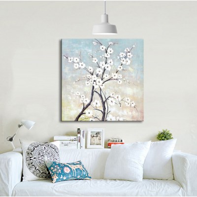 Açık Mavi Bahar Kanvas Tablo