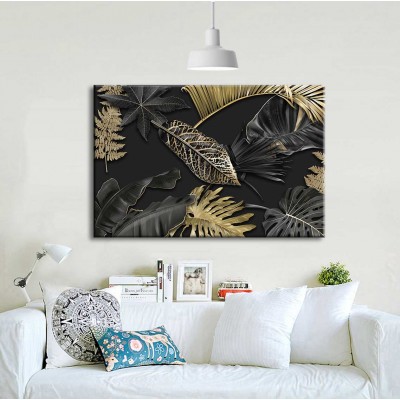 Altın ve Siyah Renginin Uyumu Kanvas Tablo 