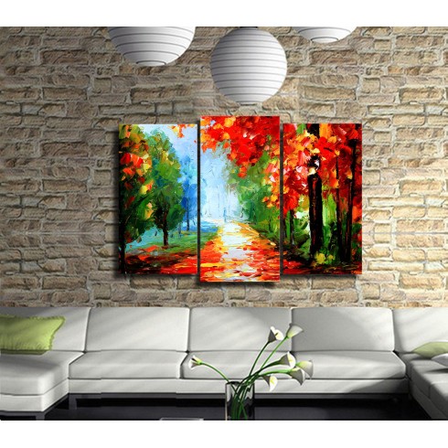 Yalnız Park 3 Parçalı Kanvas Tablo Yalnız Park 3 Parçalı Kanvas Tablo