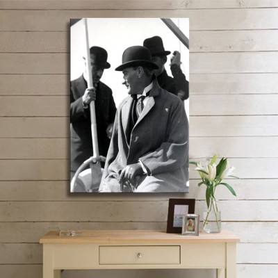 Atatürk Siyah Beyaz Fotoğrafı Kanvas Tablo
