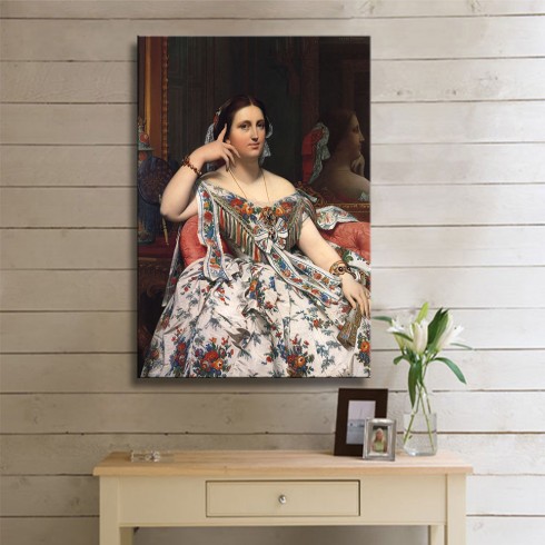 Ingres Jean Auguste Dominique Madame Paul Sigisbert Moitessier nee Marie Clotilde Ines de Foucould (2) Kanvas Tablo