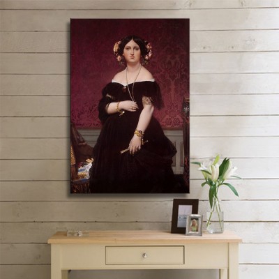 Ingres Jean Auguste Dominique Madame Paul Sigisbert Moitessier nee Marie Clotilde Ines de Foucould Kanvas Tablo