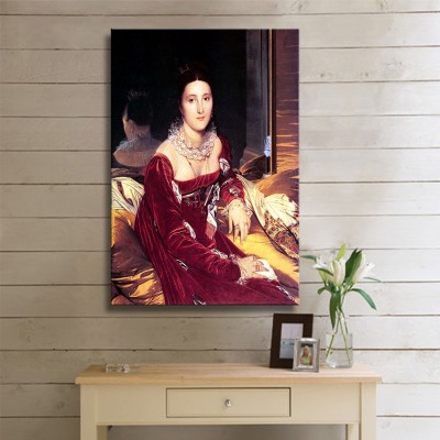 Ingres Jean Auguste Dominique Portrait of Madame de Senonnes Born Marie Genevieve Marguerite Marcoz Later Vicomtesse de Kanvas Tablo