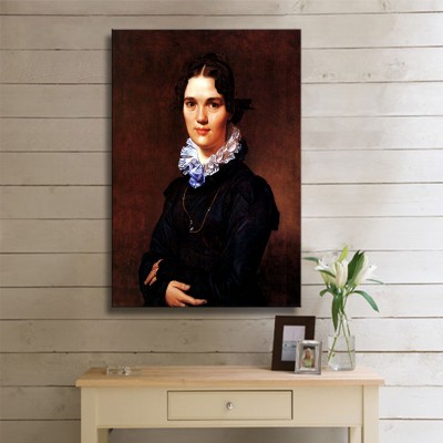 Ingres Jean Auguste Dominique Portrait of Madmoiselle Jeanne Suzanne Catherine Gonin Later Madame Pyrame Thomeguex Kanvas Tablo