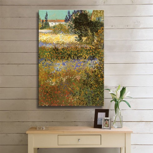 Vincent Van Gogh Flowering Garden Kanvas Tablo Vincent Van Gogh Flowering Garden Kanvas Tablo