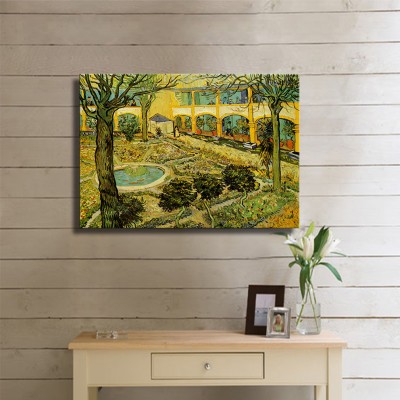 Vincent Van Gogh Garden of The Hospital at Arles Kanvas tablo