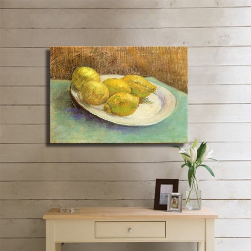 Vincent Van Gogh Porselen Tabakta Limonlar Kanvas Tablo
