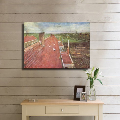 Vincent Van Gogh Rooftops Kanvas Tablo