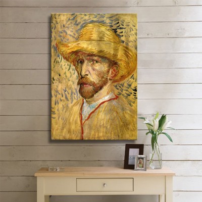 Vincent Van Gogh Self-Portrait With a Straw Hat Kanvas Tablo