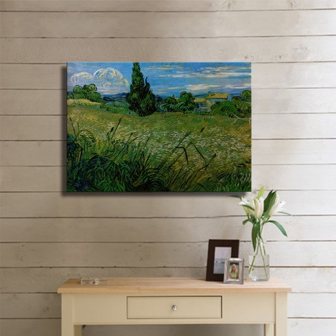 Vincent Van Gogh Selvi Ağaçlı Buğday Tarlası Kanvas Tablo