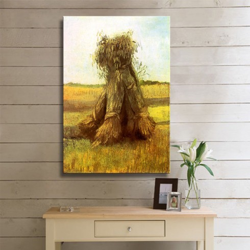 Vincent Van Gogh Sheaves of Wheat in a Field Kanvas Tablo