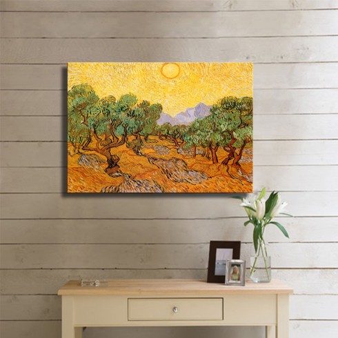 Vincent Van Gogh Sol Og Olivenlund Kanvas Tablo Vincent Van Gogh Sol Og Olivenlund Kanvas Tablo