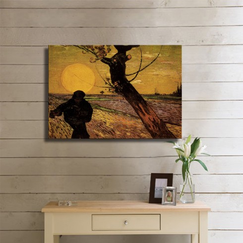 Vincent Van Gogh Sower With Setting Sun After Millet (2) Kanvas Tablo