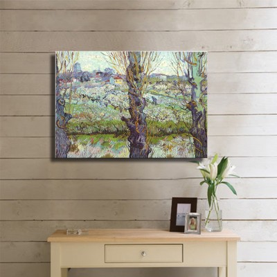 Vincent van Gogh View of Arles Flowering Orchards (2) Kanvas Tablo