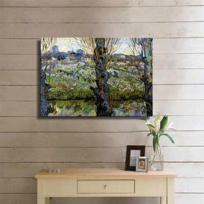 Vincent van Gogh View of Arles Flowering Orchards Kanvas Tablo