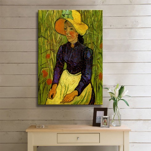 Vincent Van Gogh Peasant Girl With Yellow Straw Hat Kanvas Tablo Vincent Van Gogh Peasant Girl With Yellow Straw Hat Kanvas Tablo