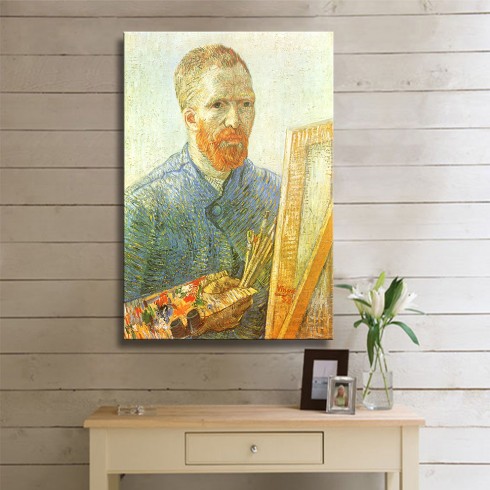 Vincent Van Gogh Self Portrait in Front of Easel Kanvas Tablo