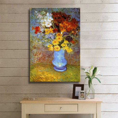 Vincent van Gogh Vazoda Çiçekler Kanvas Tablo