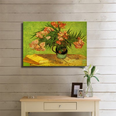 Vincent van Gogh Zakkum Dalları ile Sürahi İtalyan Çinisi Kanvas Tablo