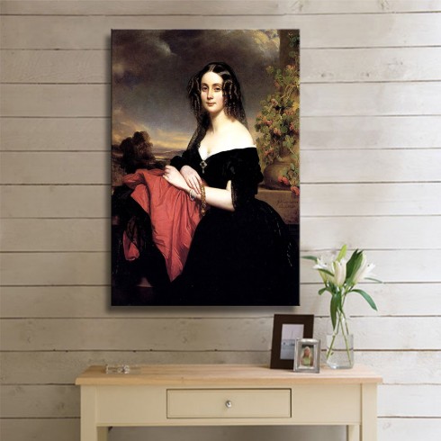 Winterhalter Franz Xaver Portrait of Claire de Bearn Duchess of Vallombrosa Kanvas Tablo