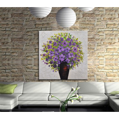 Dekoratif Vazoda Çiçekler Kanvas Tablo