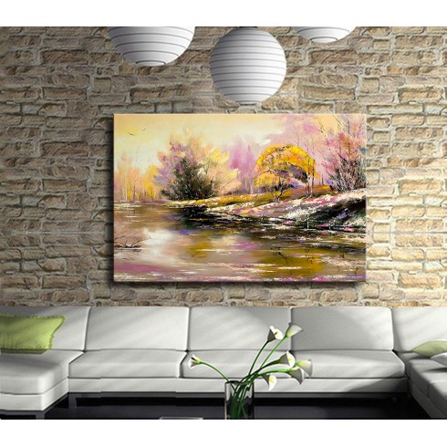 Meşe Ağaçlı Orman Kanvas Tablo