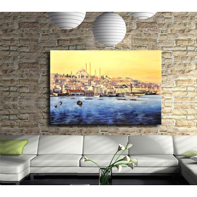 Tarihi İstanbul Manzarası Kanvas Tablo