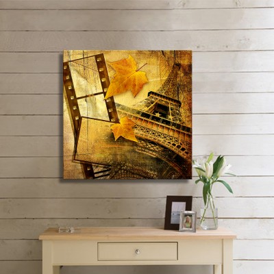 Sonbaharda Paris Turu Kare Kanvas Tablo
